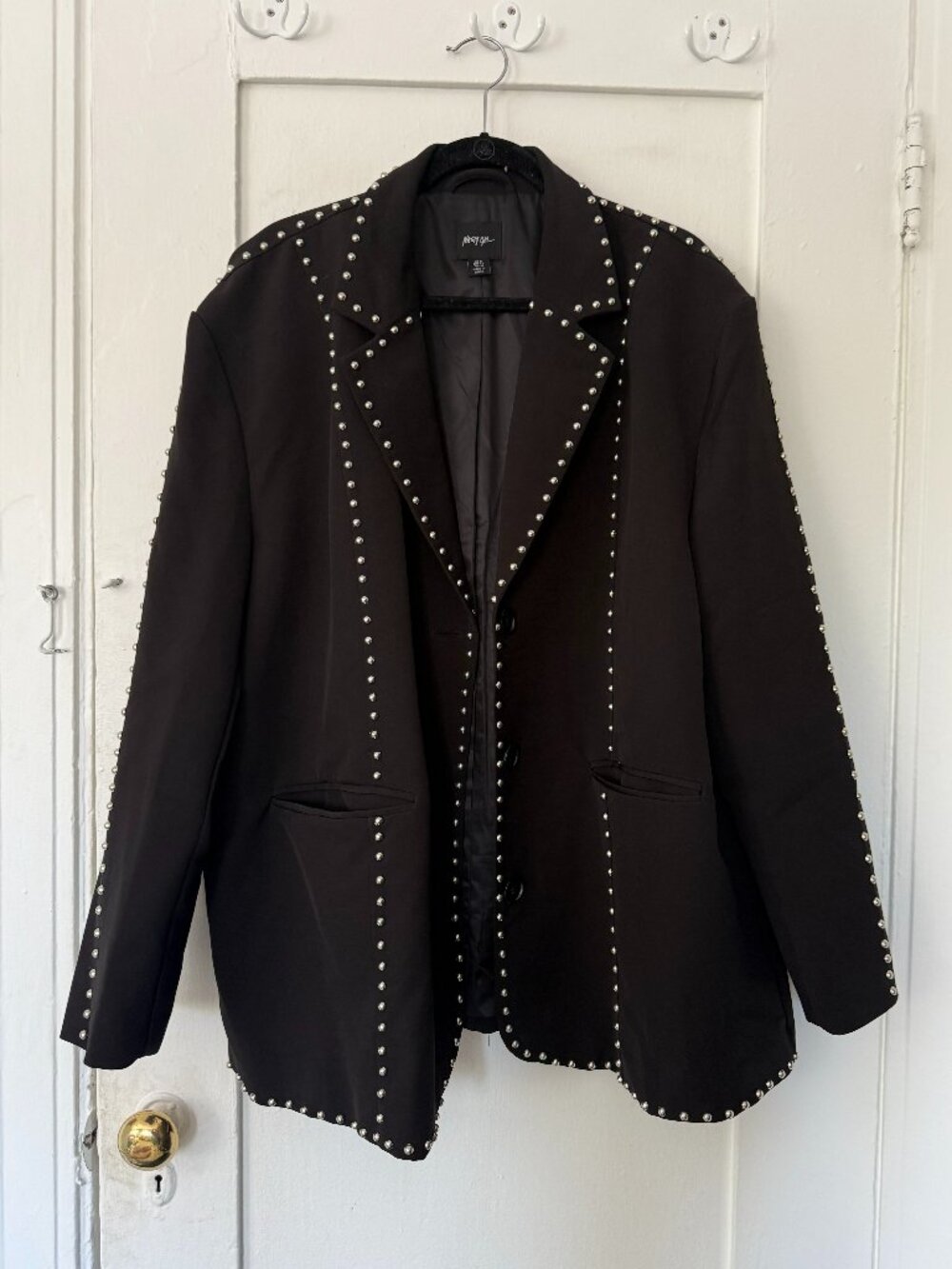 Nasty Gal Black Studded Blazer